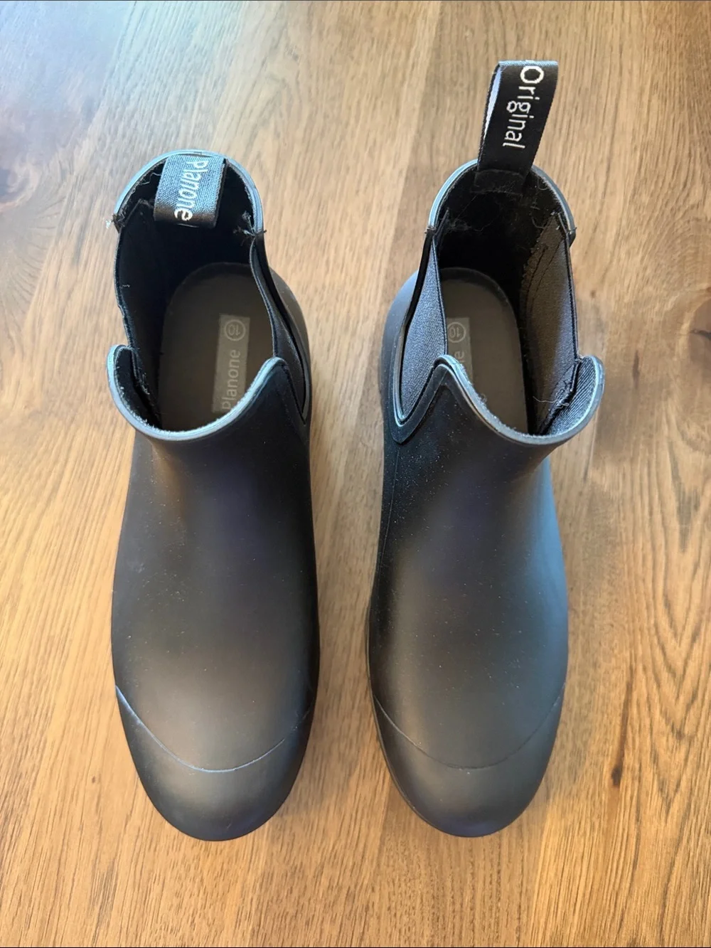 Planone Women's Black 10 (41) Waterproof Short Rain Boots